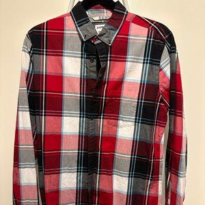 Express - Checkered Red/White/Black Button Down - Size Small